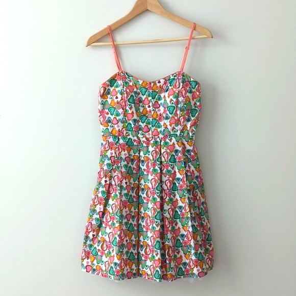 American Rag Cie Pear Fruit Print Cotton Summer Bustier Dress size M. - Picture 1 of 8
